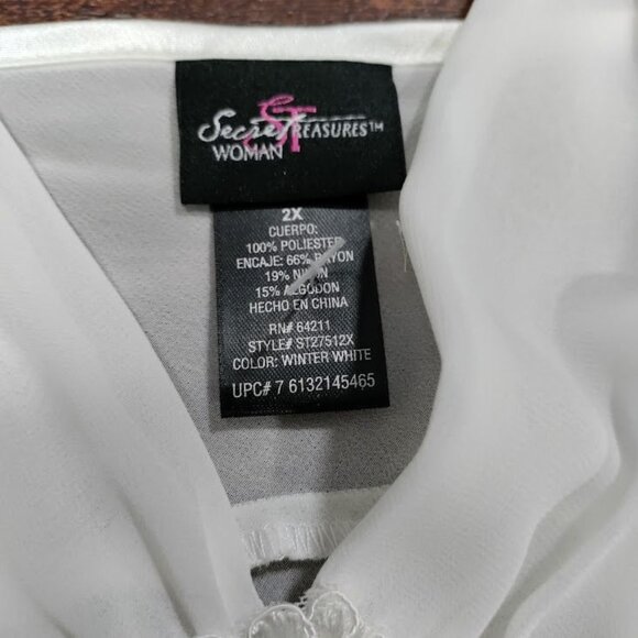Secret Treasures 2X Babydoll Sheer Twee Cutsie Whimsy White Lace Empire Top - Picture 2 of 9